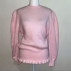 Vtg Pink Ruffle Sweater